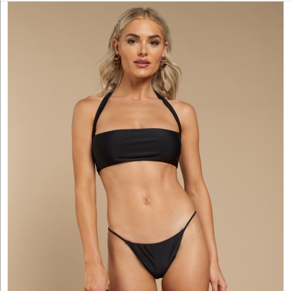 Tobi all I‎ need black bandeau bikini top large nwt